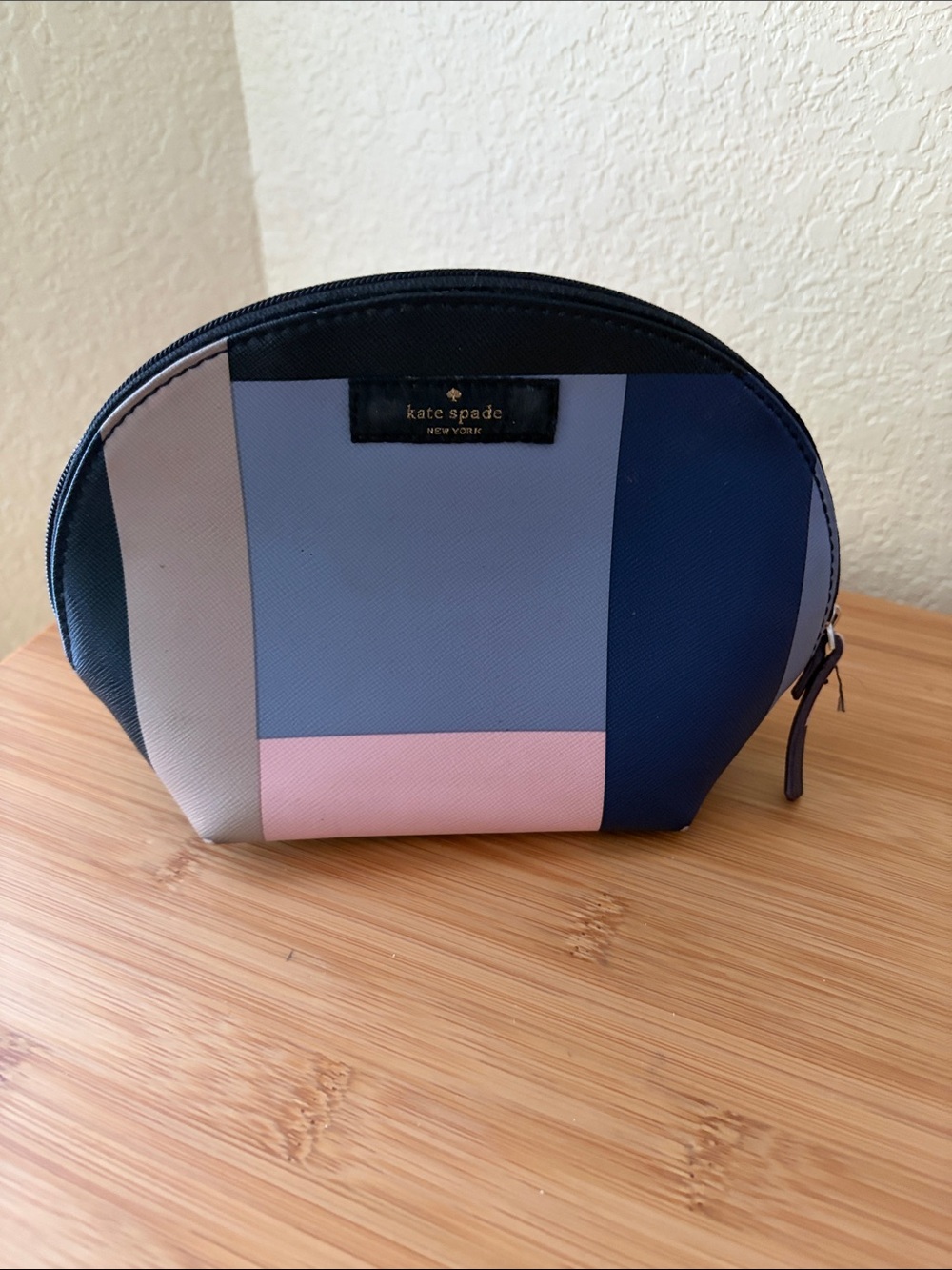 kate spade Navy & Pink Colorblock Cosmetic Pouch